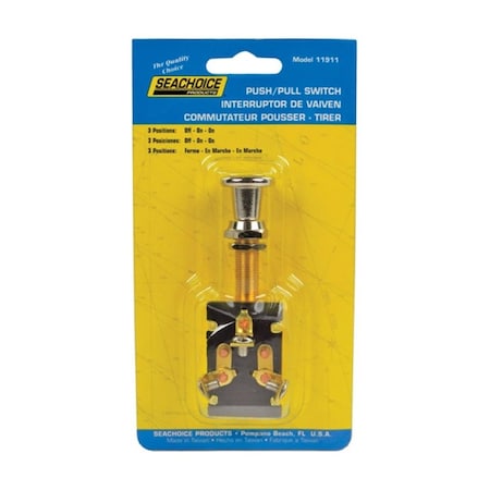 Seachoice 11911 12V Push-Pull Switch 1.25 x 0.38 in. 8093098